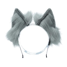 S.T.S.G Cat Ear Headband, Fox Ears, Cosplay, Halloween, Costume, Cute Costume, Party, Chemo Ears (Gray)