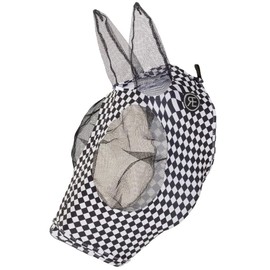 Tack Shack of Ocala Circle Y Printed Reinsman Lycra Fly Mask with Ears, Fly Mask, Lycra Fly Mask, Fly Mask for Horses, Lycra Fly Mask for Horse (Checkered, Medium)