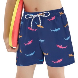 Traje de baño para niños con forro tipo bóxer para niños, forro de compresión para niños, 01 Blue Shark, 6 Años