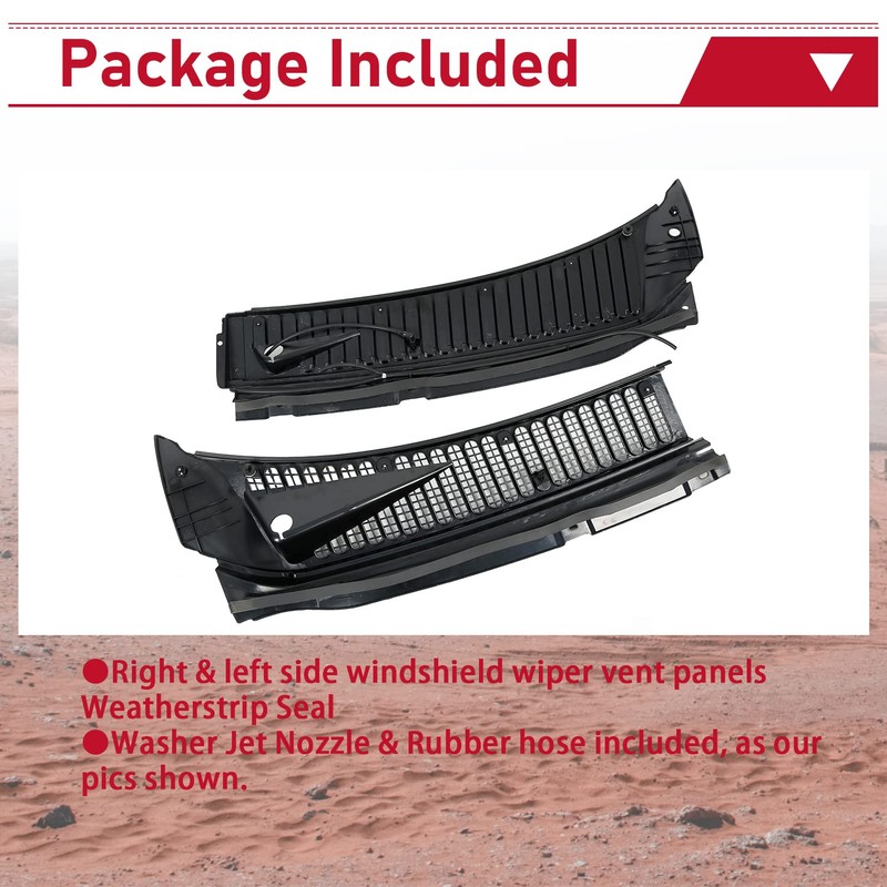 HECASA Windshield Wiper Cowl Vent Grille Compatible with 1999-2007 Ford