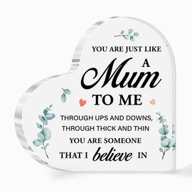 Step-Mom Gifts,Gift for Bonus Mom,You are Just Like A Mom to Me Sign Acrylic Heart Plaque,Gift for Stepmother Birthday Christmas Mother' Day, Appreciation Gifts for Step-Mom A526