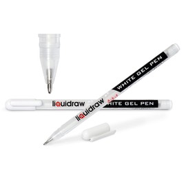 Liquidraw White Gel Pens For Art, Black Paper 0.8mm Fine Point Gel Pen For Artists, Highlights, Drawing, Writing & Sketching Designs