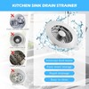 Proxima 3in1 Kitchen Sink Drain Strainer, 304 Stainless Steel Pop