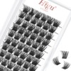 Higu clace Lash Clusters, 72pcs DIY Eyelash Extensions D Curl