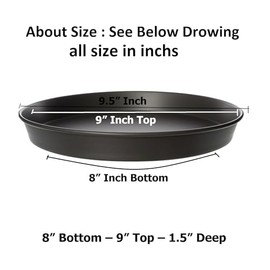 7" to 20" inch Base Commercial Heavy Duty Noon Stick Hard Coated Pizza Pan 1.5” Deep Taped (8" inch Base)