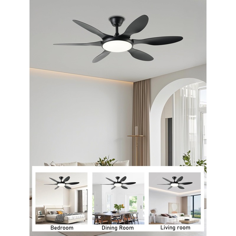 FUMLTP Ceiling Fans with Lights, 51 Inch Ceiling Fan with