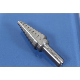 TEMO M35 Cobalt Double Flute Step Drill, 9 Size From 1/4 Inch To 3/4 Inch, 3/8 Inch Shank