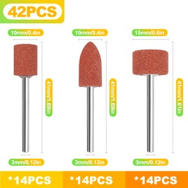 BondEron 42-Piece Corundum Grinding Pen Attachment Set for Drill, Cordless Screwdriver, Rotary Tool, for Grinding, Polishing, Deburring, Wood, Stone, Metal, Accessories DIY