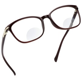 LifeArt Bifocal Reading Glasses with Round Lenses, Blue Light Blocking Glasses, Gaming Glasses, TV Glasses for Women Men, Anti Glare(red, +0.00/+2.25 Magnification)