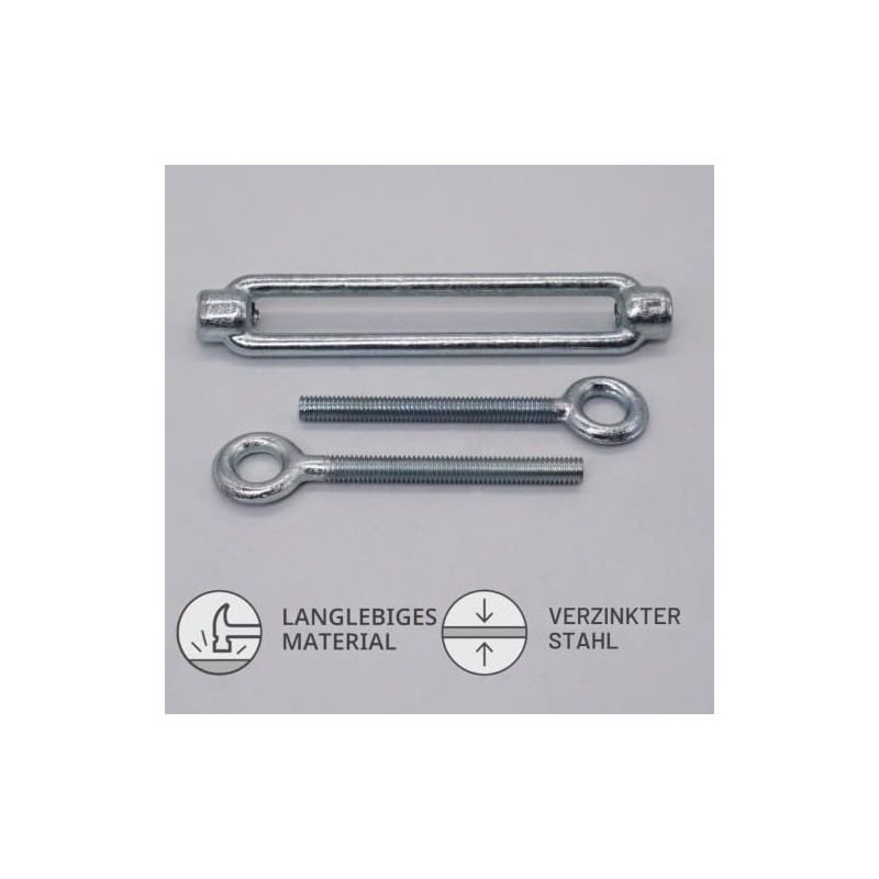 (Pack of 10) Turnbuckle Wire Tensioner M6, Adjustable Turnbuckles Eyelet