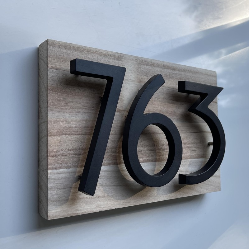 HASWARE 6 Inch Chic ABS House Numbers - Black Slim