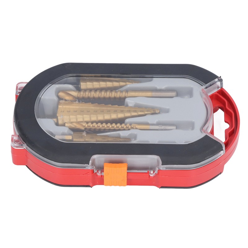 3Pcs Step Drill Bit Hex Shank Straight Grooved HSS Ti