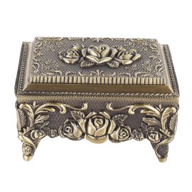 Vintage Jewelry Storage Box Alloy Decorative Large Capacity Jewelry Box for Earrings Rings Bronze Colour [2046AB]