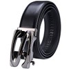 QHA Mens Automatic Leather S Belt Buckle Ratchet Waist EB26-Black-40-46"