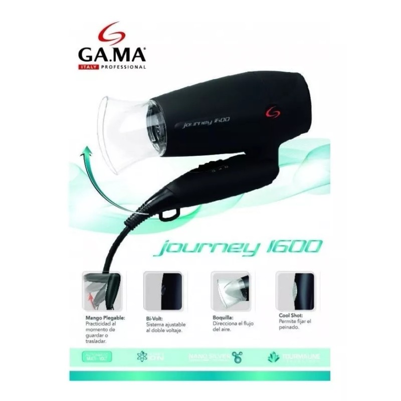 GA.MA Italy Secadora Journey 1600w Mango Plegable
