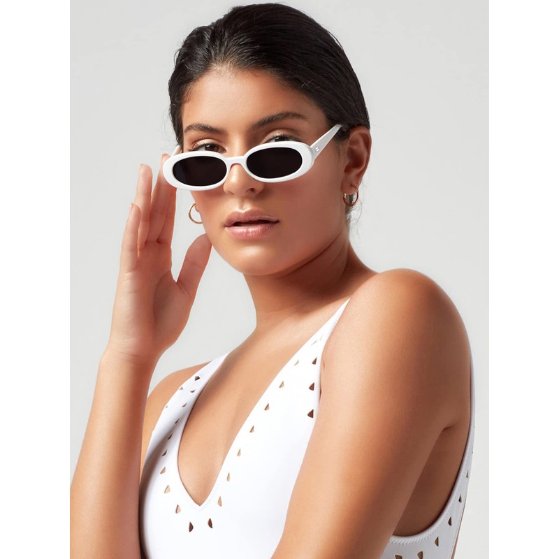 AIEYEZO - anteojos de sol ovaladas retro para mujer, estilo