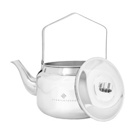 STABILOTHERM Stainless Steel Outdoor Coffee Kettle 2 Litre I Ideal for Campfires & BBQ - Tea Kettle Kettle Teapot Water Jug Cookware - Ideal for Outdoor Camping Hiking Travel Picnic