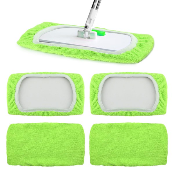 4-Pack Microfiber Mop Pads Compatible with Swiffer Sweeper, Reusable Mop