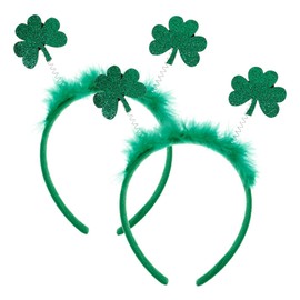 SOLUSTRE Patricks Day Accessories Costume Headband Clover Headband Plush Headpiece Headpiece Irish Party Decoration Adult Carnival Cosplay Pack of 2