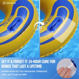 INSOIA Pool Liner Patch, Air Mattress Repair Kit 15 ML x 4 – Waterproof Vinyl Repair Patch Kit for Inflatables, Swimming Ring, Tent, Bounce House, Inflatable Toys, Hot Tub, PVC Boat, Raft, Kayak