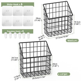 2 Pack Bath Toy Storage Organizer Basket, Large Metal Bathtub Toy Holder, Wall Mounted Hanging Shower Basket, Bath Toy Organizer For Bathtub for Easy Access and Sorting Toys/Clothes/Toiletries