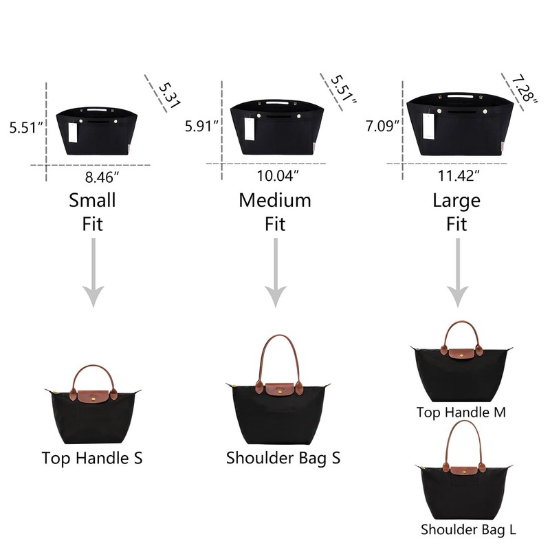 ZTUJO Purse Organizer Insert for le pliage, Compatible with Longchamp