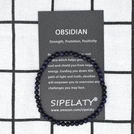 KIKILA - Mini pulseras de energía de piedras trituradas de 4 mm, pulsera de abalorio de piedra natural con abalorio pequeñas para mujeres, Piedra