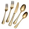 45-Piece Hammered Gold Flatware Set for 8,Premium 18/10 Stainless Steel