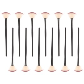 Lurrose 12pcs Fan Shape Makeup Brush Brush Powder Brush Comestic Tool Acid Applicator for Glycolic Peel Masques Chemical Peel Black