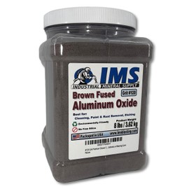 #120 Grit Premium Brown Fused Aluminum Oxide - (8 LBS or 3.62 kg) - Fine Grade High Density Sand Blasting Abrasive Media for Etching, Blast Cabinets or Blaster Guns