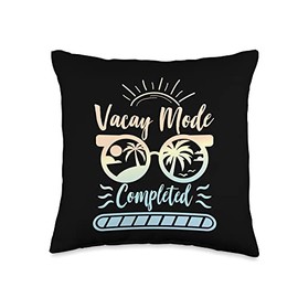 Vacation Summer Recess loading mode Vacay Mode Completed Throw Pillow, 16x16, Multicolor