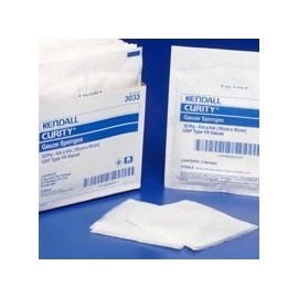 3967 Sponge Curity 5's Pouch Gauze LF Sterile Cotton 4x4" 12Ply 50 Per Box Part No. 3967 by- Kendall Company