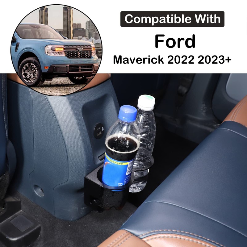 Car Rear Cup Holder Expander Organizer Compatible with Ford Maverick