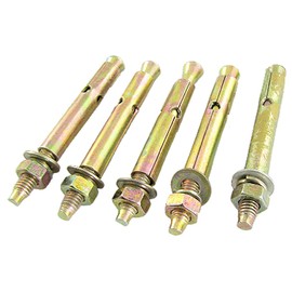 sourcingmap 5 Pcs Hex Nut Expansion Bolt Sleeve Anchors M6 x 70mm