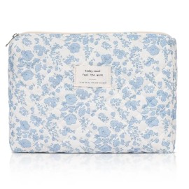 honitty 화장품 파우치 퀼팅 코스메틱 백 여성용 대형 플로럴 메이크업 정리함 Honitty Cosmetics Pouch Quilted Cosmetic Bag Large Floral Makeup Organizer for Women