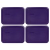 Pyrex 7210-PC 3-Cup Plum Purple Food Storage Replacement Lid (4-Pack)