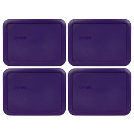 Pyrex 7210-PC 3-Cup Plum Purple Food Storage Replacement Lid (4-Pack) - Made in USA