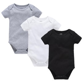 kavkas Short Sleeve Baby Bodysuit Newborn Cotton Vest Soft Undershirts Pack of 3, Multicolour Sets 18-24 Months