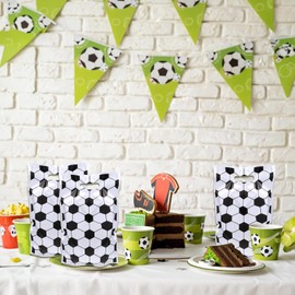 Mitgebsel Tüten Fussball 50 Stück Fußball-Geschenktüten, Plastik-Fußball-Geschenktüten, tragbare Fußball-Süßigkeitentüten, Leckerli-Tüten für Fußball-Mottoparty-Dekoration, Fußball Mitgebsel