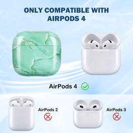 Newseego For Airpods 4 Case, Marble Airpods 4th Generation Case Hard PC Protective Case with Marble Pattern Ultra Thin Full Protection Shockproof for AirPods 4 Black