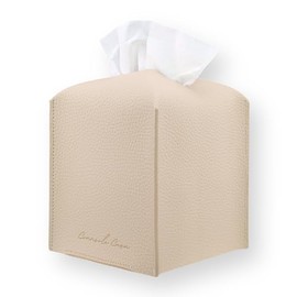 Caja de pañuelos de Cuero (Classic-Textured Beige, 1 Pack)