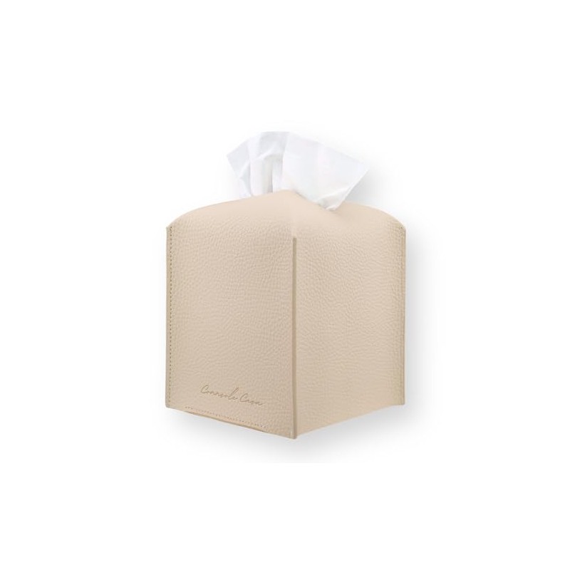 Caja de pañuelos de Cuero (Classic-Textured Beige, 1 Pack)