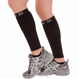 Zensah Compression Leg Sleeves, Black, X-Small/Small