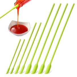 Magicfour 8 Pack Mini Spatula, Small Spatula Makeup Spatula Tool Heat Resistant Easily Scrape Silicone Spatula for Kitchen, Glass Jar, Storage Jar, Bottles, Cosmetic (Green)