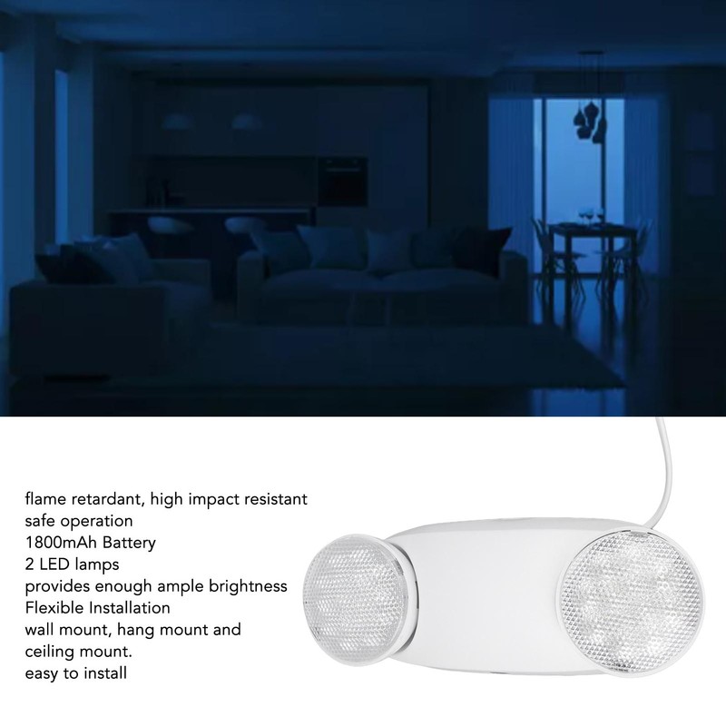 Emergency Light with 2 LED Lamps Commercial Emergency Light Emergency