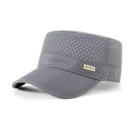 YAMEE Military Cap Men's Summer Hat Mesh Lightweight Breathable Army Cap Men Quick-Drying Baseball Cap Men for Outdoor Sports Hiking, darkgray, Unit size