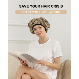 YIZIJIZI - 2 tapas de calor para acondicionamiento profundo, tapa de acondicionamiento hecha de papel de aluminio para uso en el hogar y en el salón, teñido del cabello, Color leopardo, 12.6 *12.6*0.8