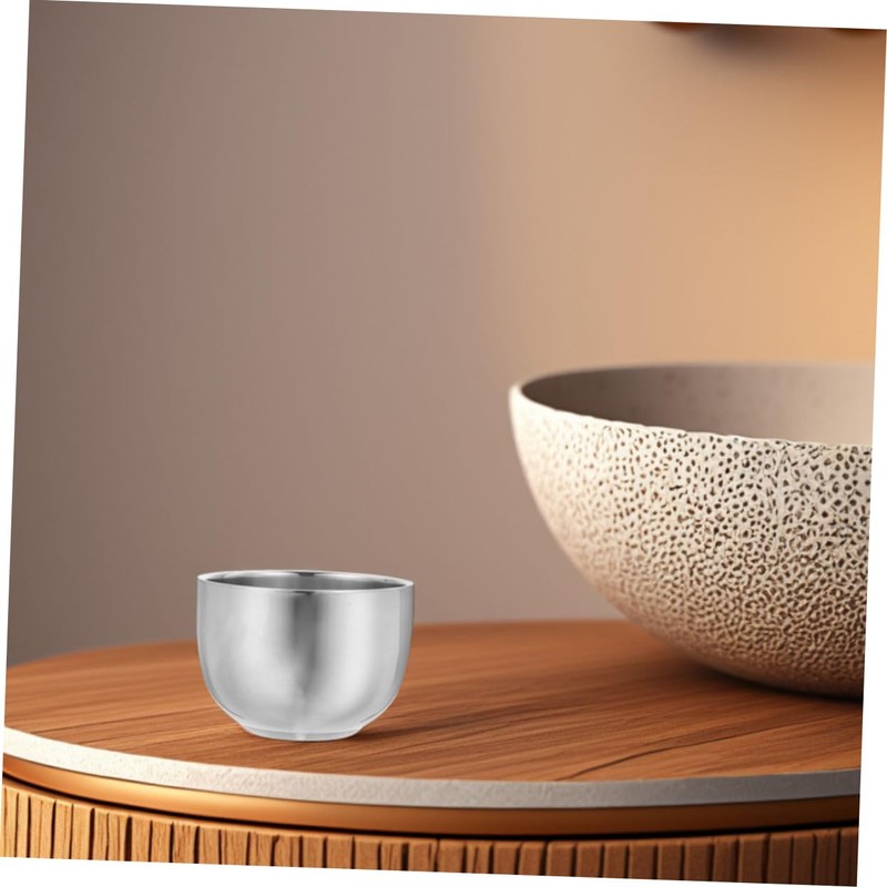 VICASKY 2pcs Double Layer Stainless Steel Shaving Soap Bowl Shave