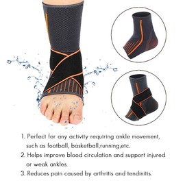Tobillera, Sport Ajustable Compresión de soporte de tobillo transpirable Correa de protección elástica, para ayuda a Esguince, Tendinitis, El Dolor, Ideal para Correr, fútbol, Deportes (S)