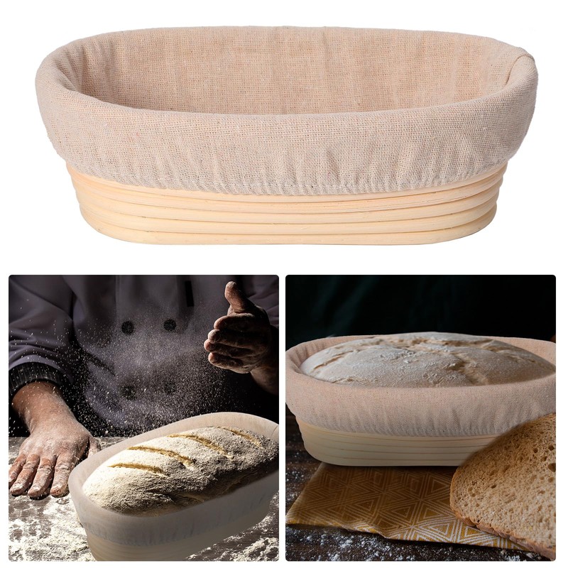 Gejoy 12 Set Bread Proofing Baskets Oval Shaped Banneton Dough